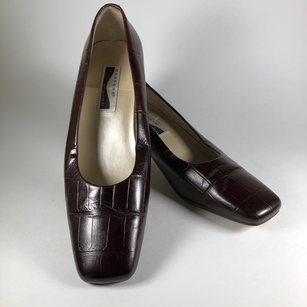 Caress’s Women’s Heel Brown Leather 9W